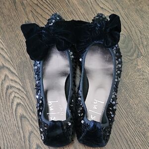 Black Sequin Ballet Flats